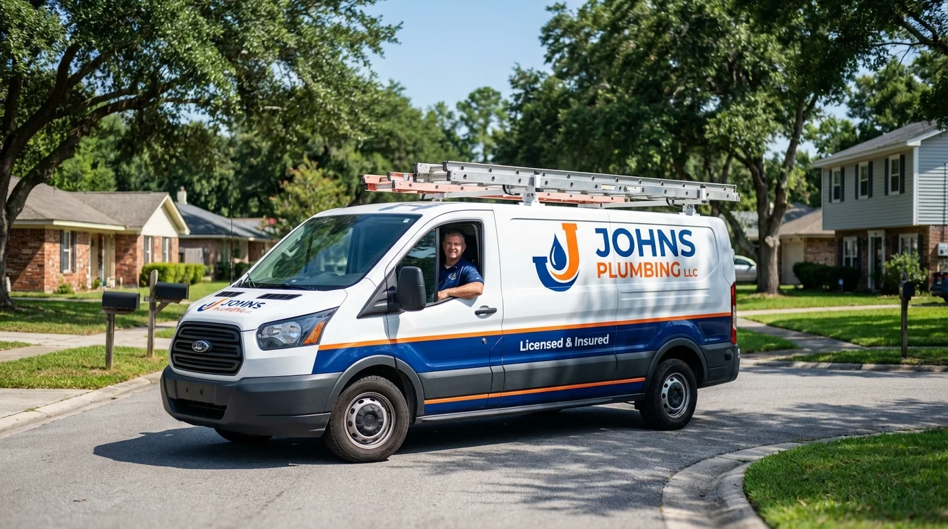 Johns Plumbing LLC service van in Florissant, MO